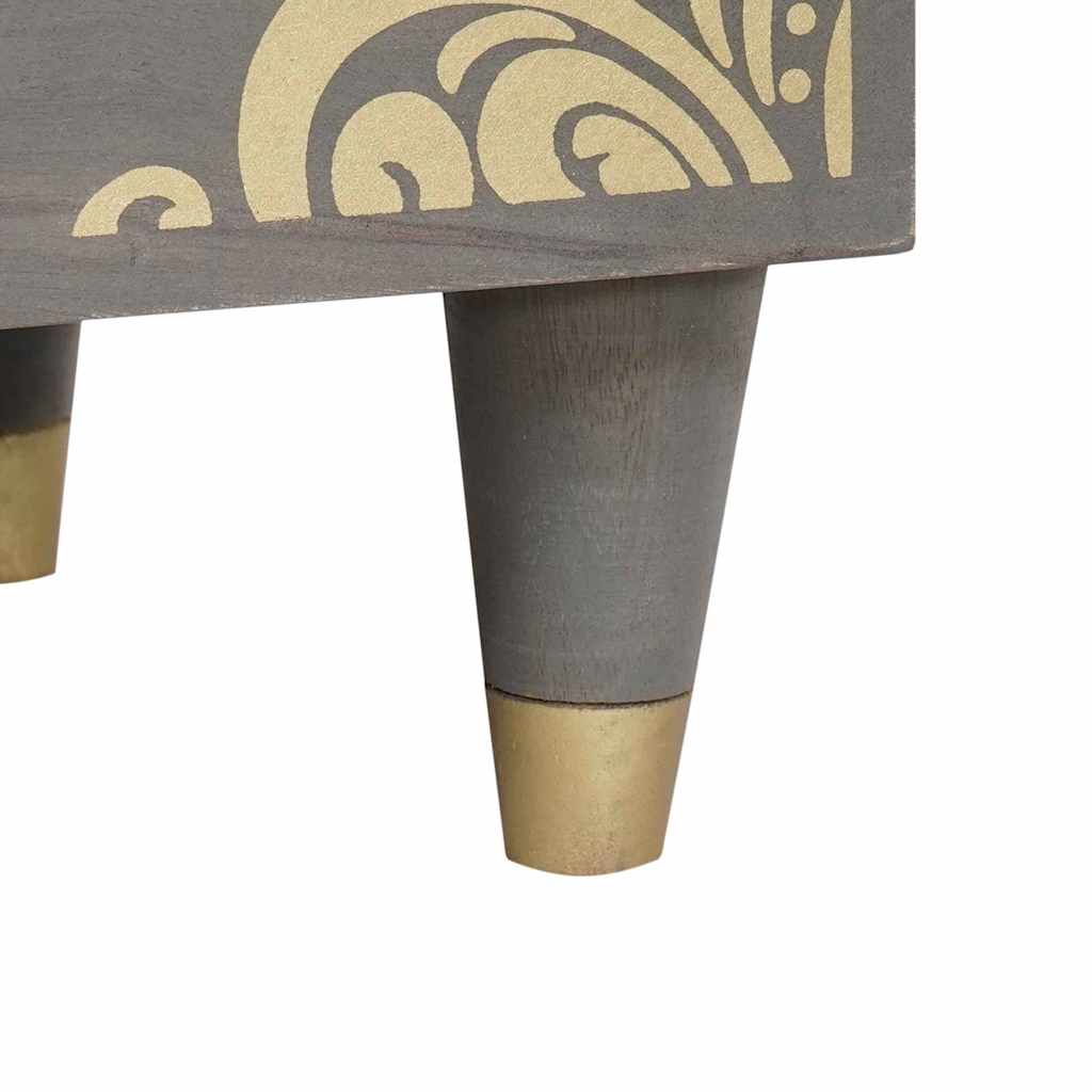 Bedside Cabinet 2 pcs Grey 40 x 33 x 46 cm Solid mango wood