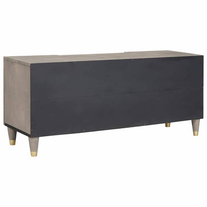 TV Cabinet Grey and Gold 105 x 33.5 x 46 cm Solid Mango wood