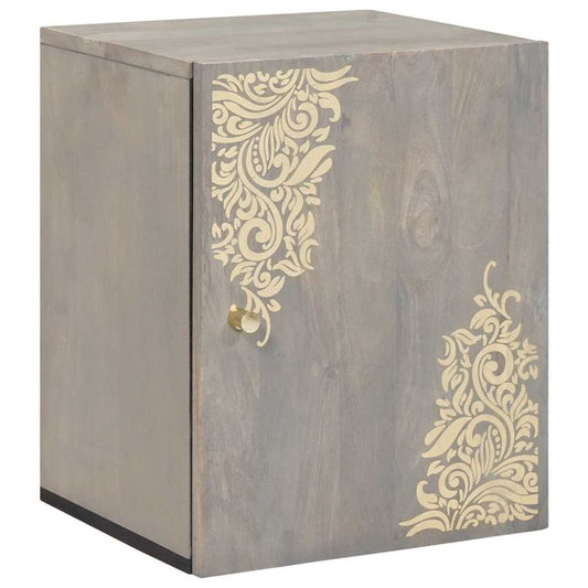 Bathroom Wall Cabinet Grey 38 x 33 x 48 cm Solid Mango wood