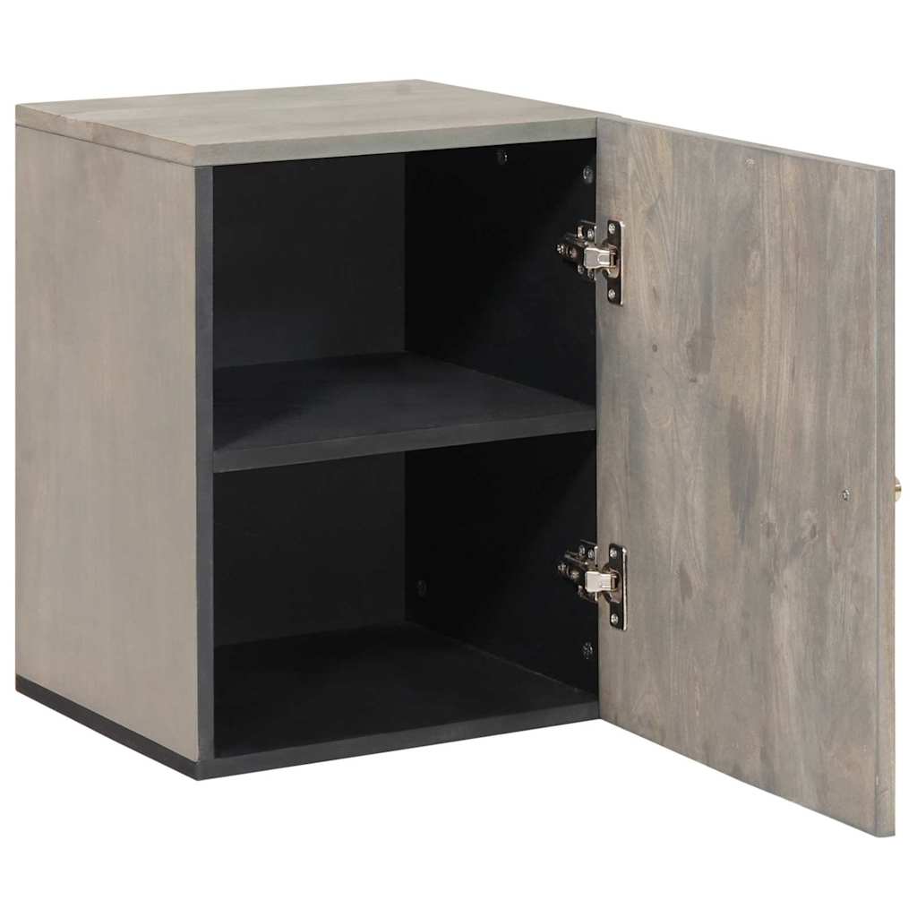 Bathroom Wall Cabinet Grey 38 x 33 x 48 cm Solid Mango wood