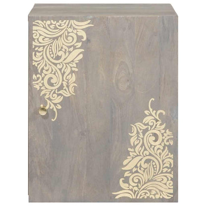 Bathroom Wall Cabinet Grey 38 x 33 x 48 cm Solid Mango wood