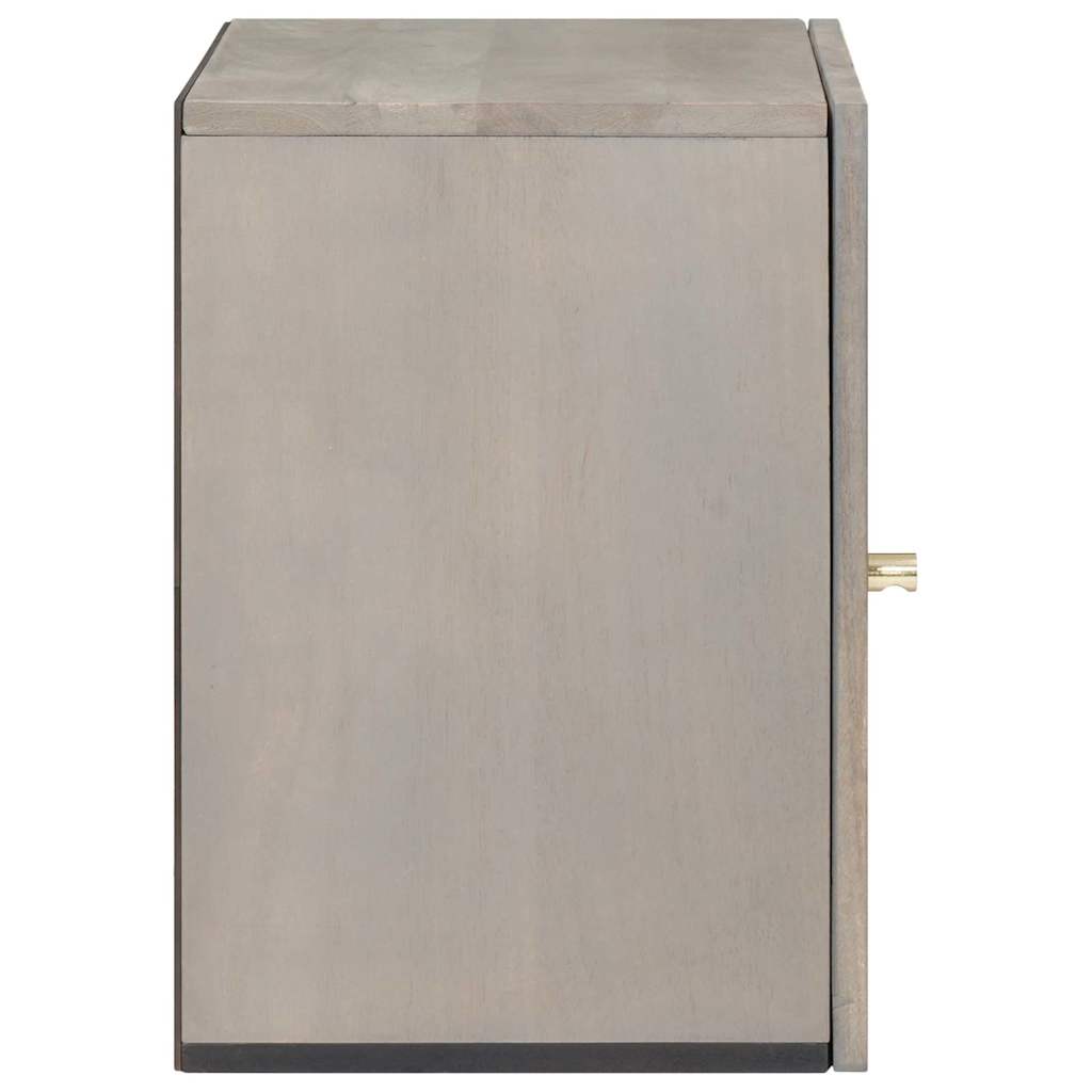Bathroom Wall Cabinet Grey 38 x 33 x 48 cm Solid Mango wood