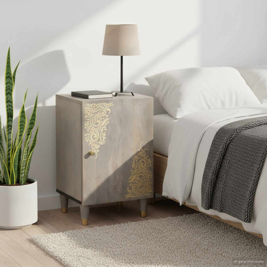 Bathroom Cabinet Grey 38 x 33 x 58 cm Solid Mango Wood