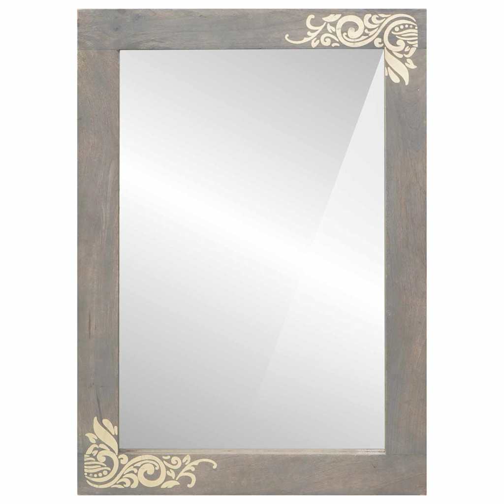 Bathroom Mirror with Mirror Grey and Silver 50 x 70 x 3 cm