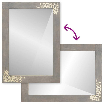 Bathroom Mirror with Mirror Grey and Silver 50 x 70 x 3 cm