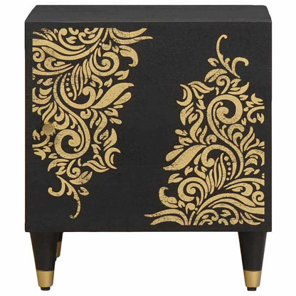 Bedside Cabinet Black 40 x 33 x 46 cm Solid Mango Wood