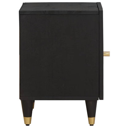 Bedside Cabinet Black 40 x 33 x 46 cm Solid Mango Wood