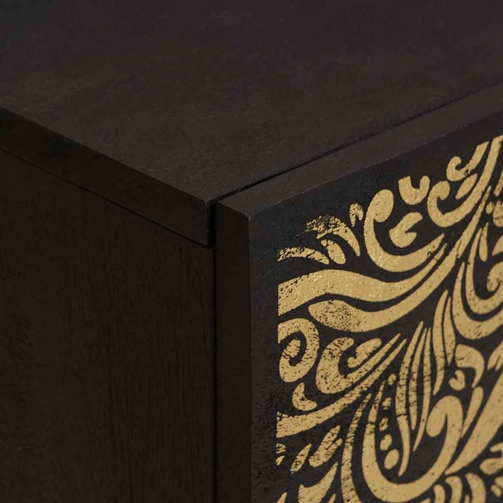 Bedside Cabinet 2 pcs Black 40 x 33 x 46 cm Solid Mango Wood