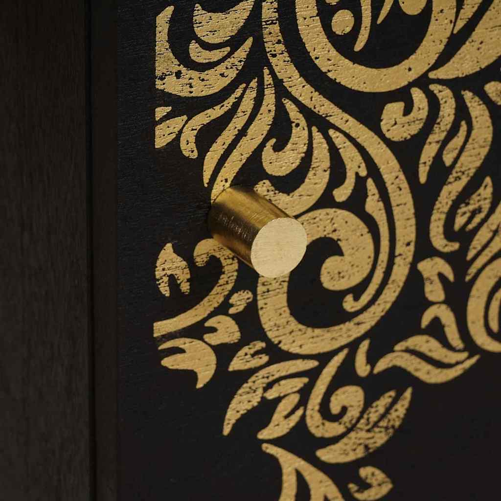 Bedside Cabinet 2 pcs Black 40 x 33 x 46 cm Solid Mango Wood