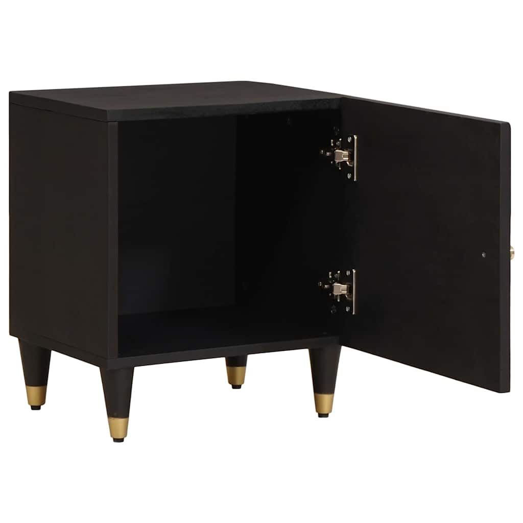 Bedside Cabinet 2 pcs Black 40 x 33 x 46 cm Solid Mango Wood