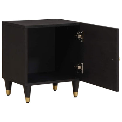 Bedside Cabinet 2 pcs Black 40 x 33 x 46 cm Solid Mango Wood