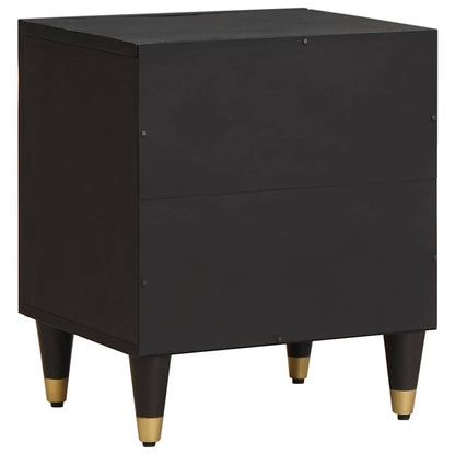 Bedside Cabinet 2 pcs Black 40 x 33 x 46 cm Solid Mango Wood