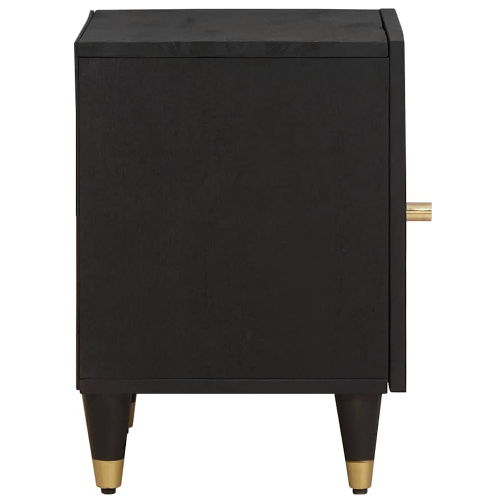 Bedside Cabinet 2 pcs Black 40 x 33 x 46 cm Solid Mango Wood