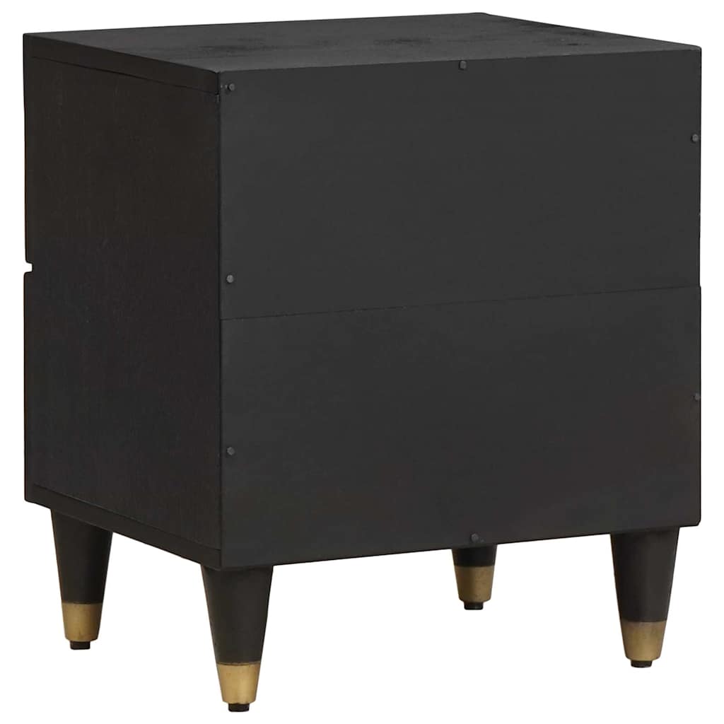Bedside Cabinet Black 40 x 33 x 46 cm Solid Mango Wood