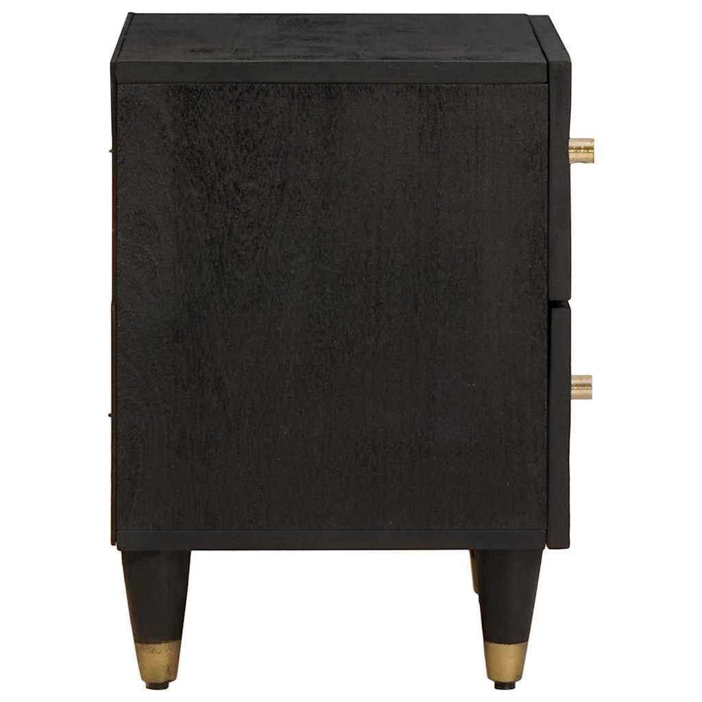 Bedside Cabinet Black 40 x 33 x 46 cm Solid Mango Wood