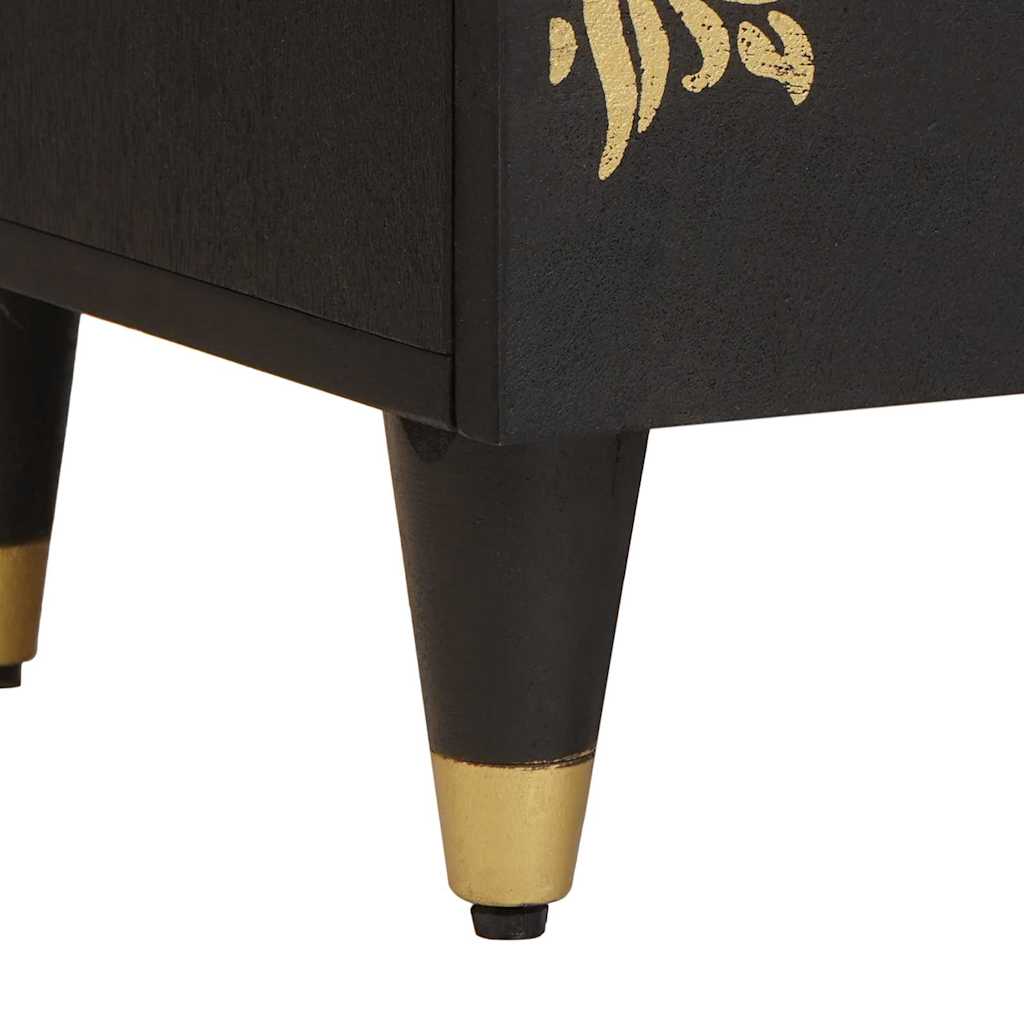 Bedside Cabinet Black 40 x 33 x 46 cm Solid Mango Wood