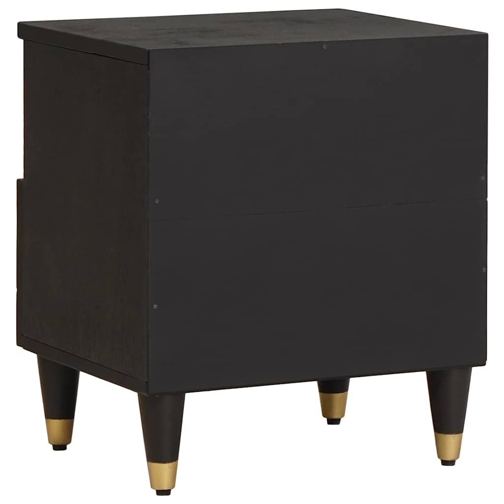 Bedside Cabinet Black 40 x 33 x 46 cm Solid Mango Wood