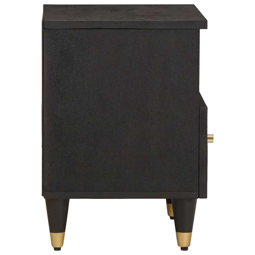 Bedside Cabinet Black 40 x 33 x 46 cm Solid Mango Wood