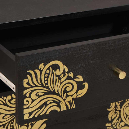 Bedside Cabinet Black 50 x 33 x 60 cm Solid Mango Wood