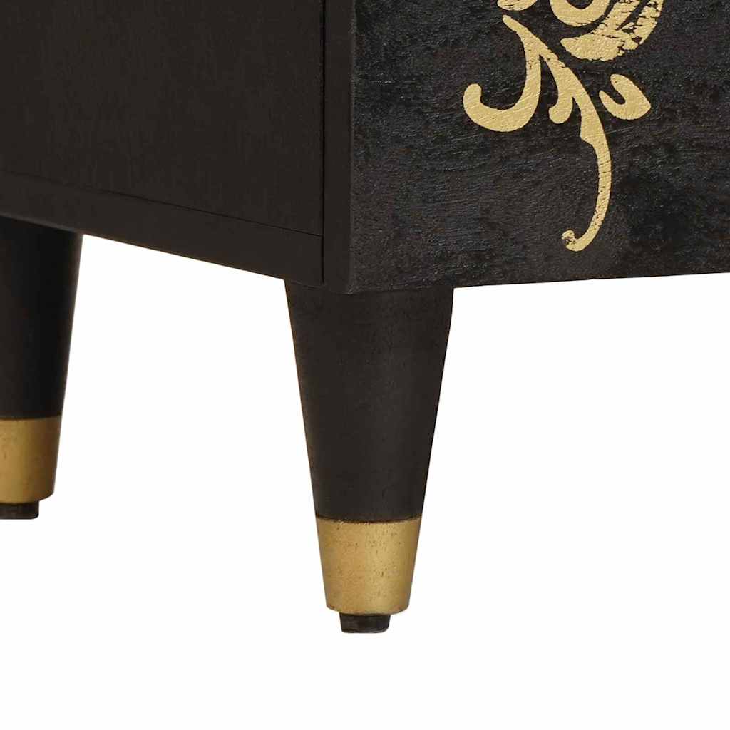 Bedside Cabinet Black 50 x 33 x 60 cm Solid Mango Wood