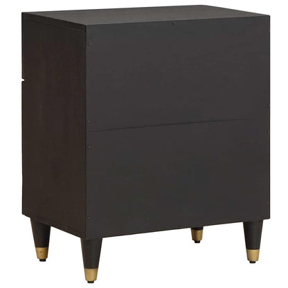 Bedside Cabinet Black 50 x 33 x 60 cm Solid Mango Wood