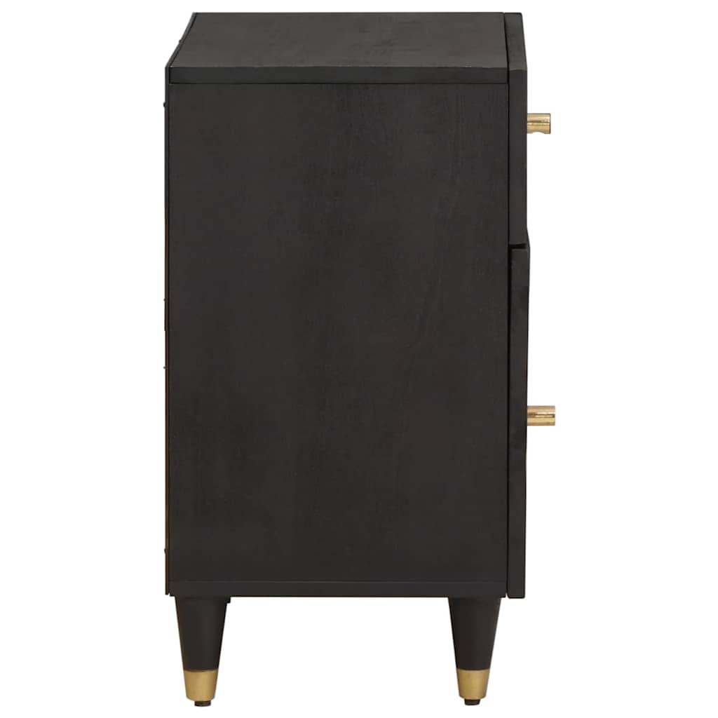 Bedside Cabinet Black 50 x 33 x 60 cm Solid Mango Wood