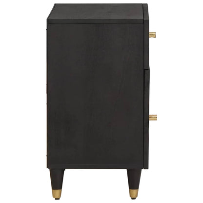 Bedside Cabinet Black 50 x 33 x 60 cm Solid Mango Wood