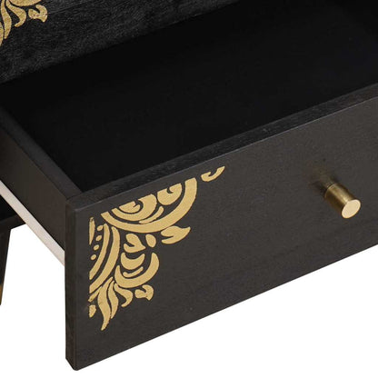 Bedside Cabinet Black 50 x 33 x 62 cm Solid Mango Wood