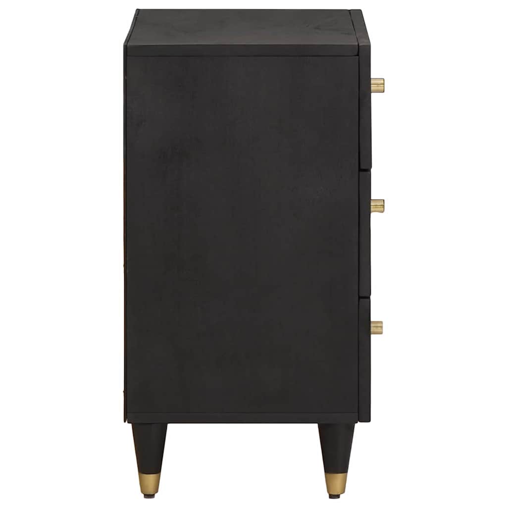 Bedside Cabinet Black 50 x 33 x 62 cm Solid Mango Wood