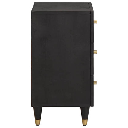 Bedside Cabinet Black 50 x 33 x 62 cm Solid Mango Wood