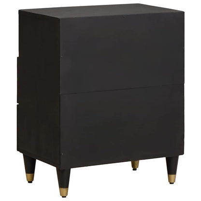 Bedside Cabinet Black 50 x 33 x 62 cm Solid Mango Wood