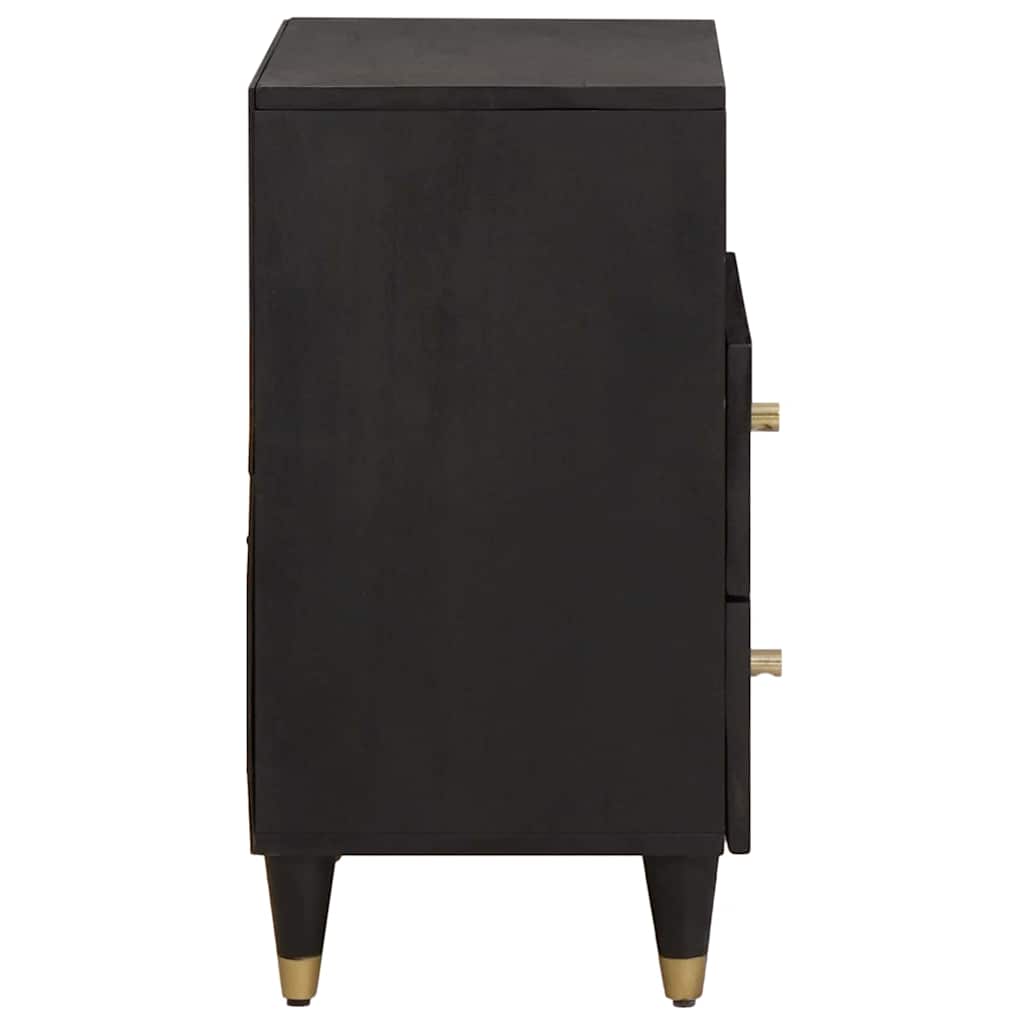 Bedside Cabinet Black 50 x 33 x 62 cm Solid Mango Wood