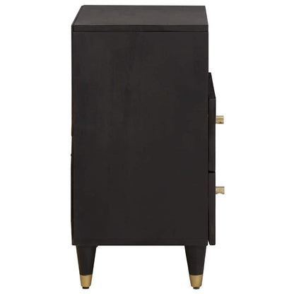 Bedside Cabinet Black 50 x 33 x 62 cm Solid Mango Wood