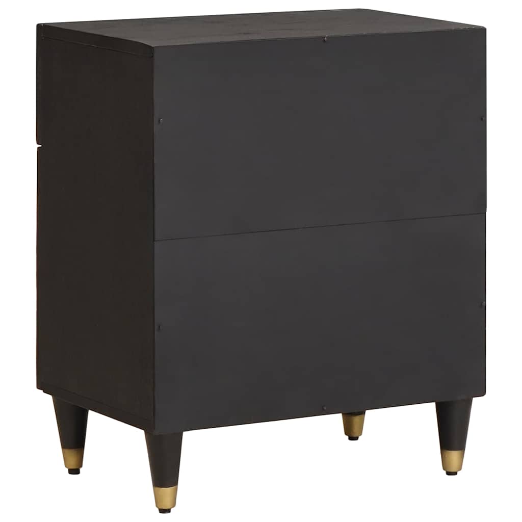 Bedside Cabinet Black 50 x 33 x 60 cm Solid Mango Wood