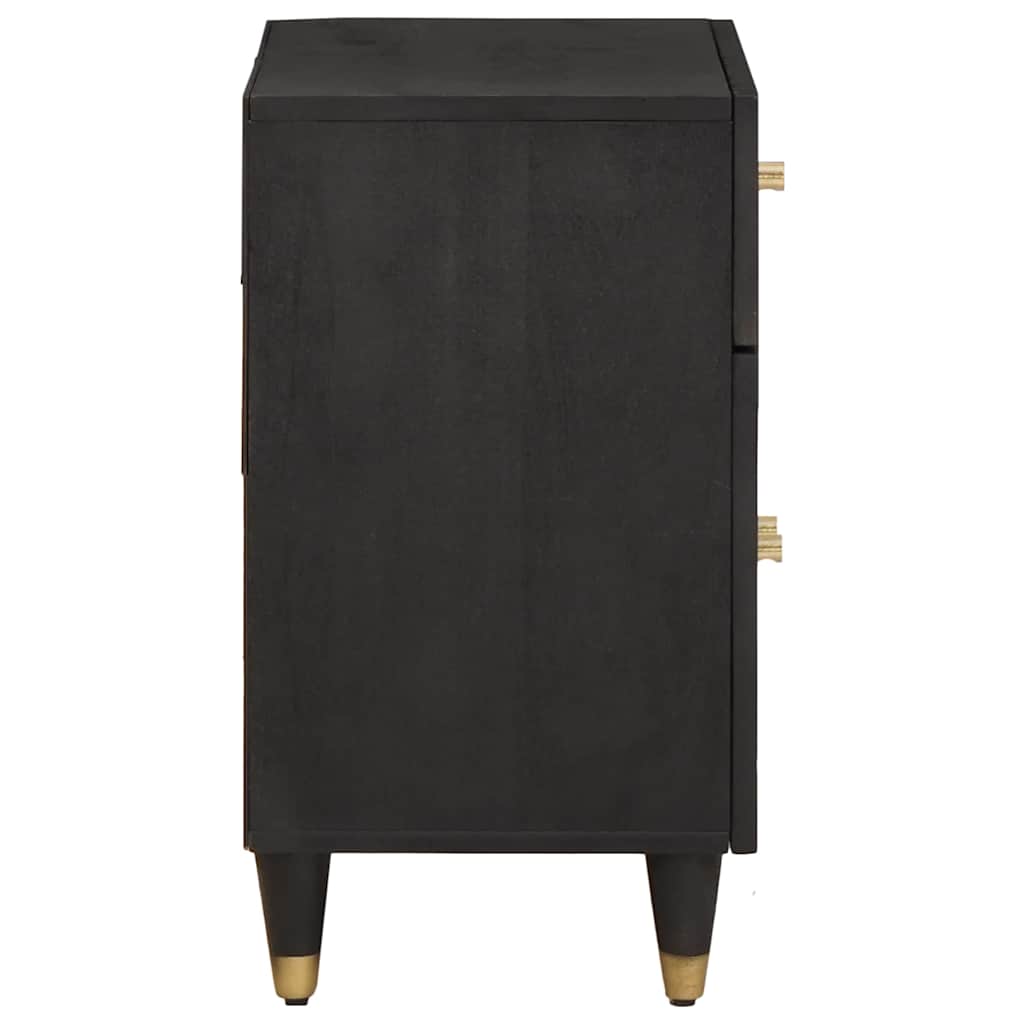 Bedside Cabinet Black 50 x 33 x 60 cm Solid Mango Wood