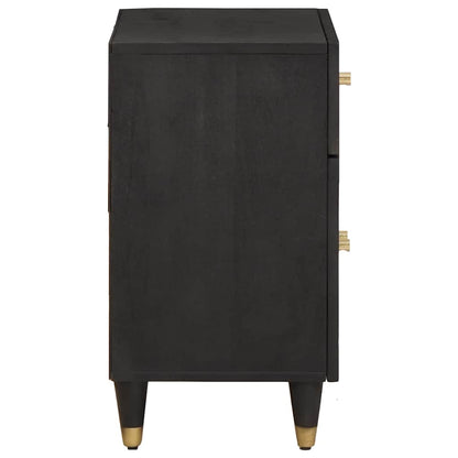 Bedside Cabinet Black 50 x 33 x 60 cm Solid Mango Wood