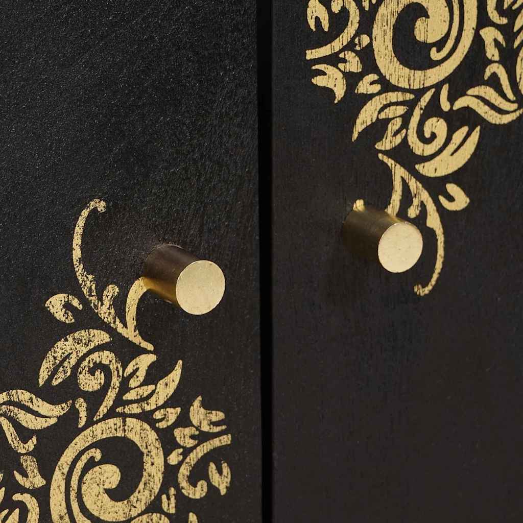 Sink cabinet with Door Black 62 x 33 x 58 cm Solid Mango Wood