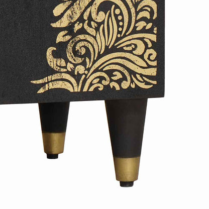 Sink cabinet with Door Black 62 x 33 x 58 cm Solid Mango Wood