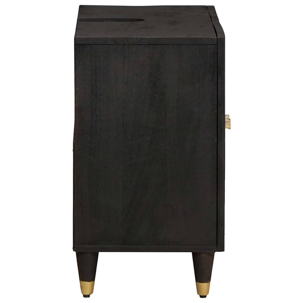 Sink cabinet with Door Black 62 x 33 x 58 cm Solid Mango Wood