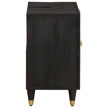 Sink cabinet with Door Black 62 x 33 x 58 cm Solid Mango Wood