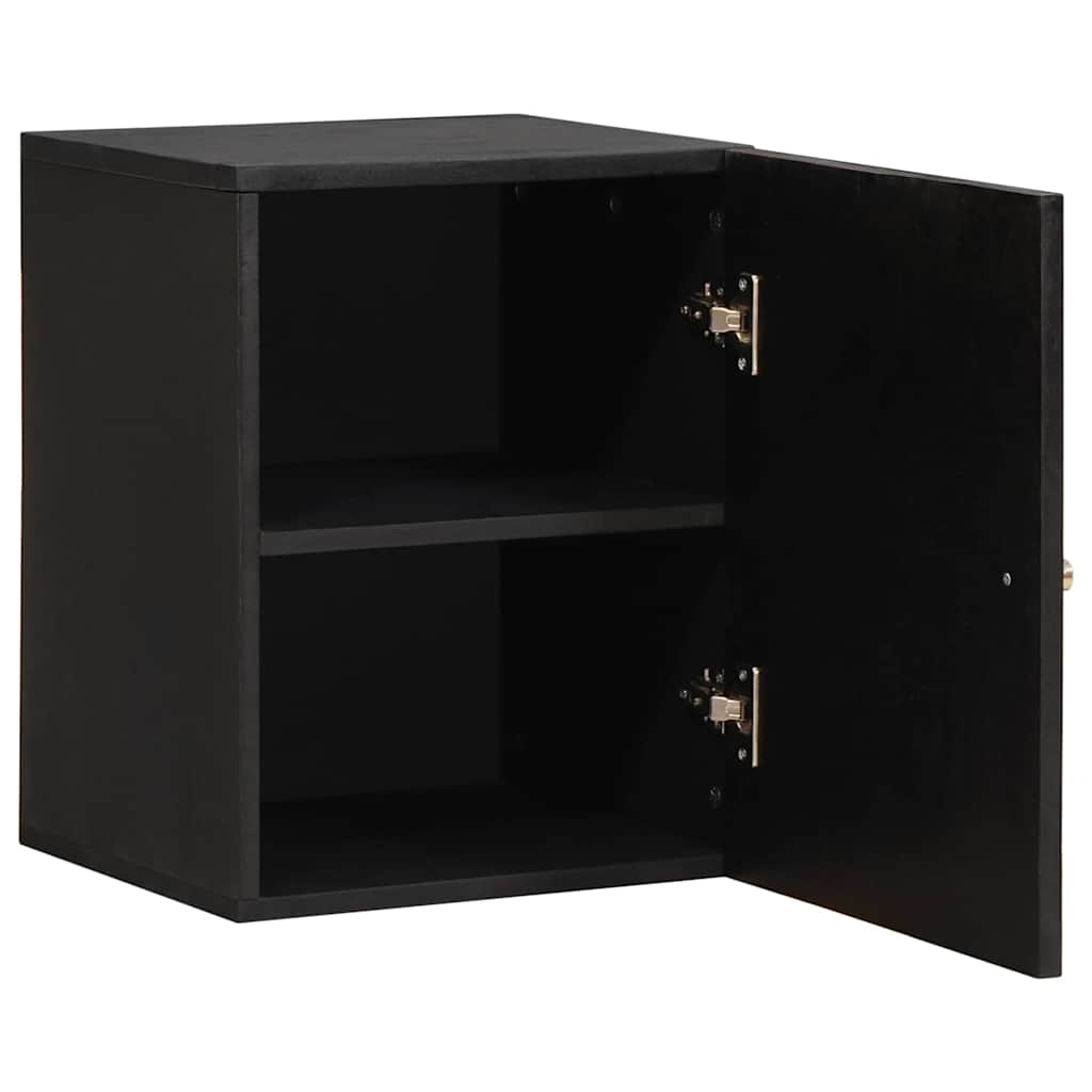 Wall Cabinet with Door Black 38 x 33 x 48 cm Solid Mango Wood