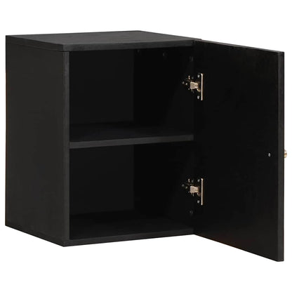 Wall Cabinet with Door Black 38 x 33 x 48 cm Solid Mango Wood