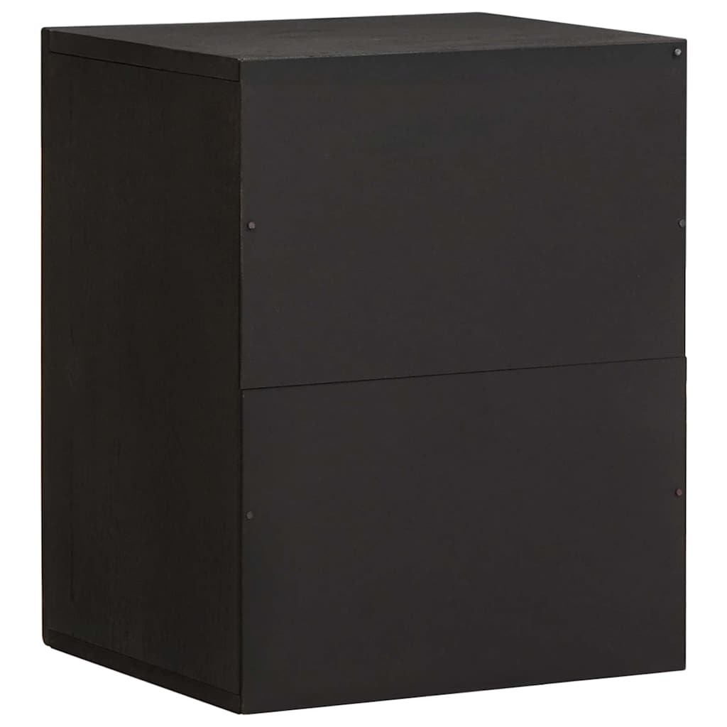 Wall Cabinet with Door Black 38 x 33 x 48 cm Solid Mango Wood