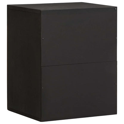 Wall Cabinet with Door Black 38 x 33 x 48 cm Solid Mango Wood