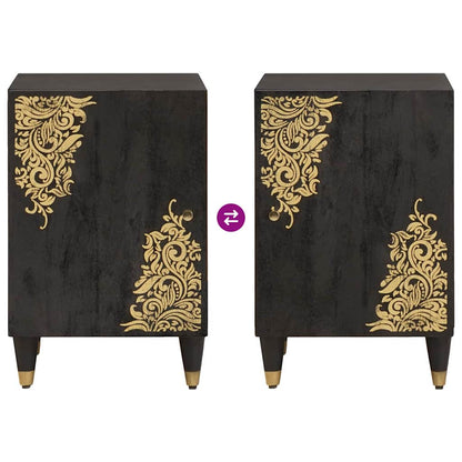 Bathroom Cabinet Black 38 x 33 x 58 cm Solid Mango Wood