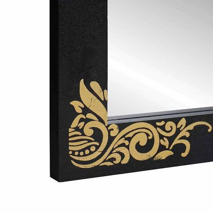 Bathroom Mirror with Mirror Black and Silver 70 x 50 x 2.5 cm