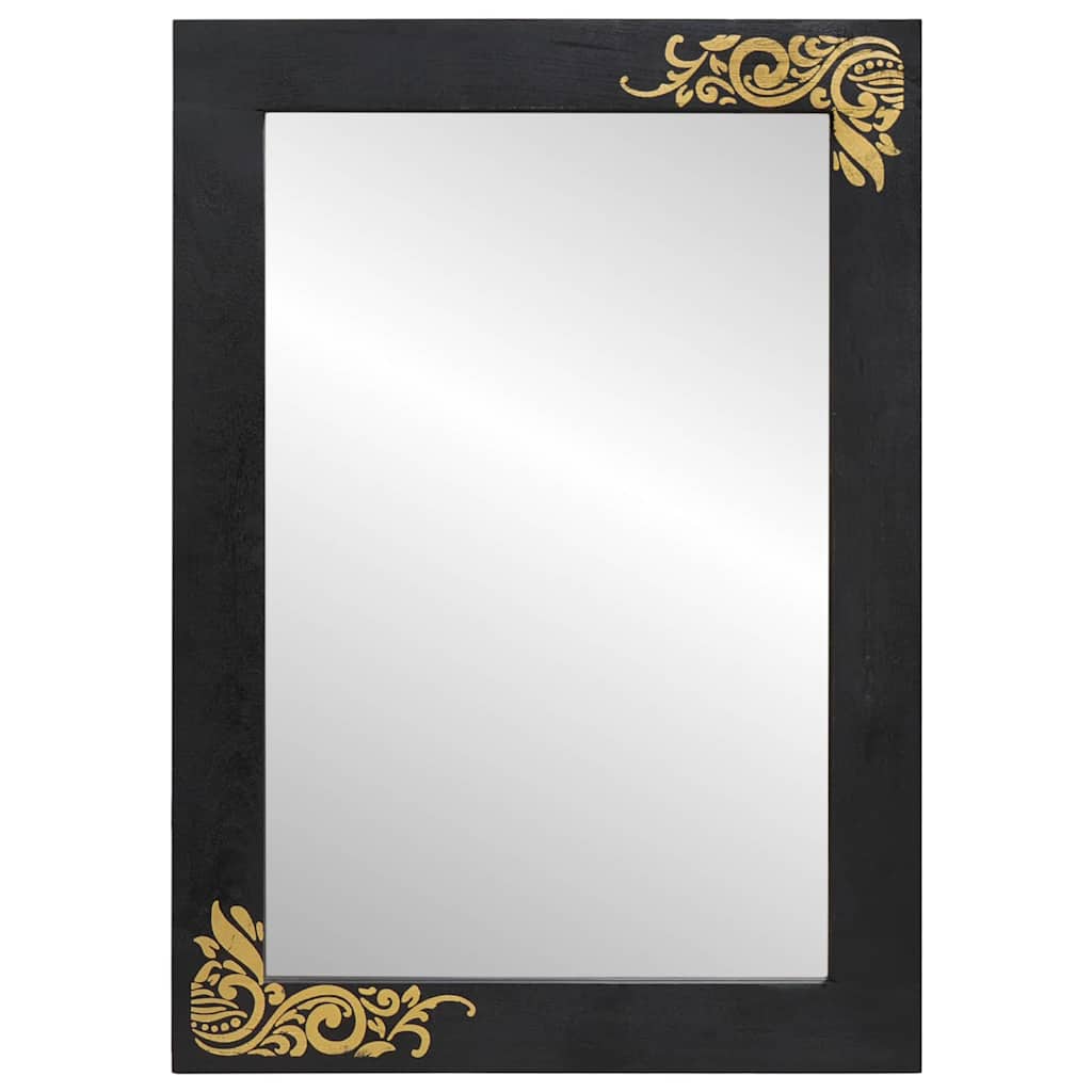 Bathroom Mirror with Mirror Black and Silver 70 x 50 x 2.5 cm