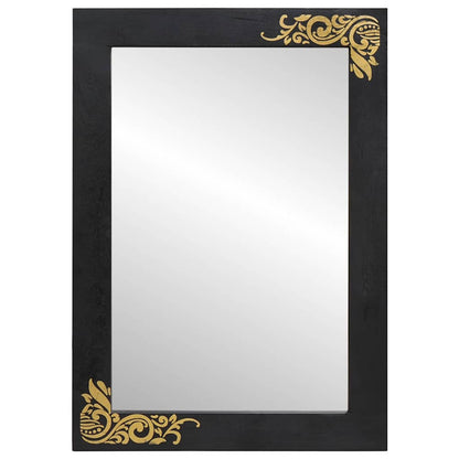 Bathroom Mirror with Mirror Black and Silver 70 x 50 x 2.5 cm