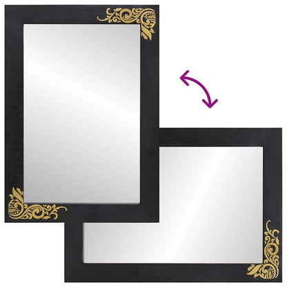 Bathroom Mirror with Mirror Black and Silver 70 x 50 x 2.5 cm