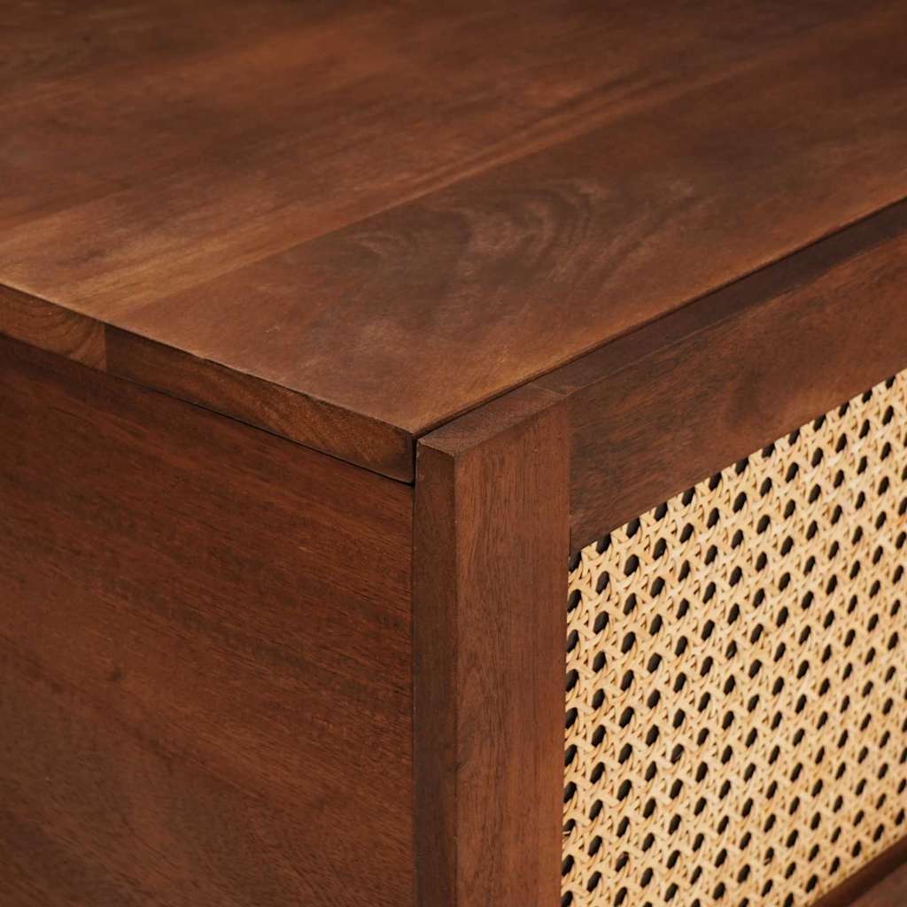 Coffee Tables Brown 80 x 50 x 40 cm Cane and solid mango wood